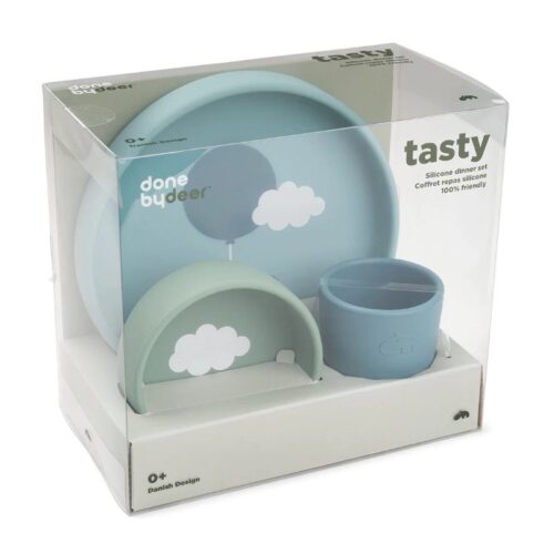 set-plav4 Done By Deer Set za jelo Happy Clouds- Plavi