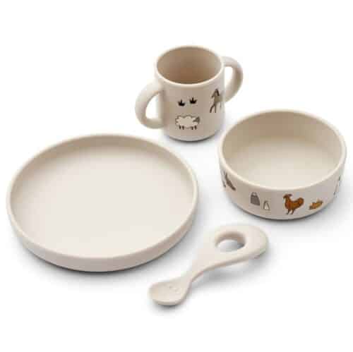 set-za-jelo-Farna Liewood silikonski set za jelo Farma