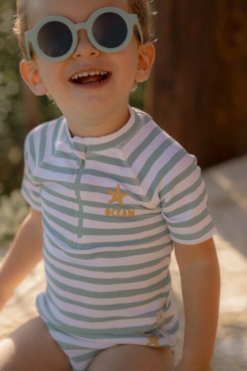 Little Dutch Dječja majica za plivanje Stripes Surf Blue 62/68