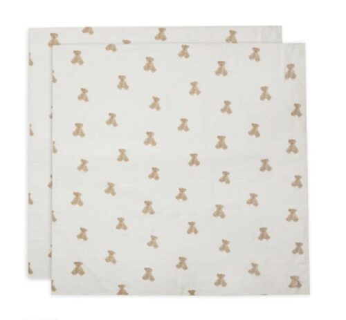Jollein Swaddle muslin-Teddy Bear 2kom