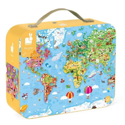 world-giant-puzzle-300-pcs_5fca2d4647326 Janod Velike puzzle karta svijeta