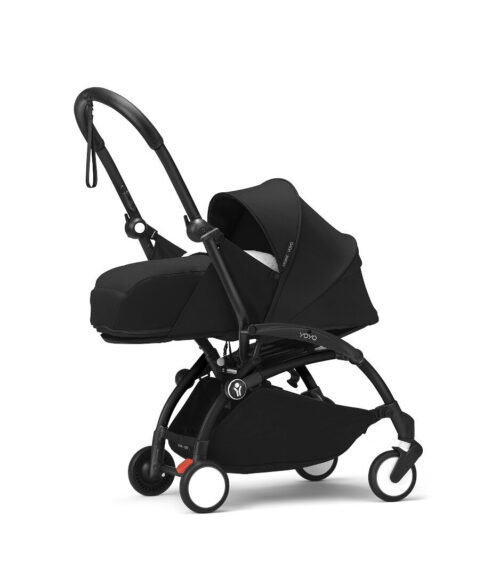 Stokke® YOYO³ kolica s mekanim košarom za novorođenče - crna šasija