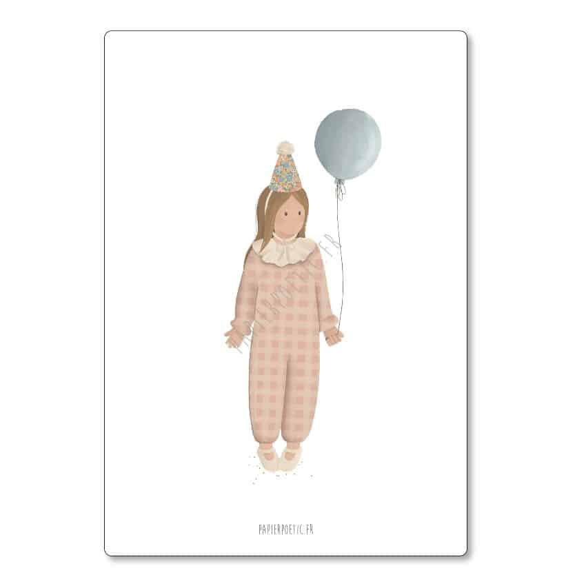 Papier Poetic čestitka Djevojčica s balonom