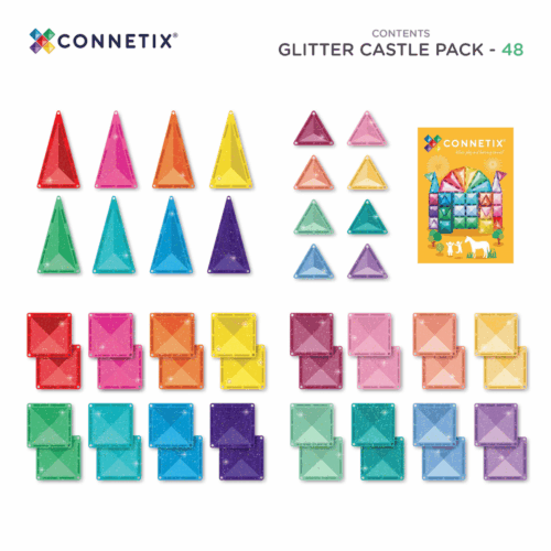 connetix glitter castle pack 48kom 10 connetix glitter castle pack 48kom