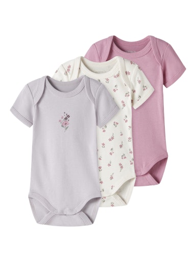 NAME IT Bodi kratkih rukava Cvjetići 3kom NAME IT Bodi kratkih rukava Cvjetići 3kom
