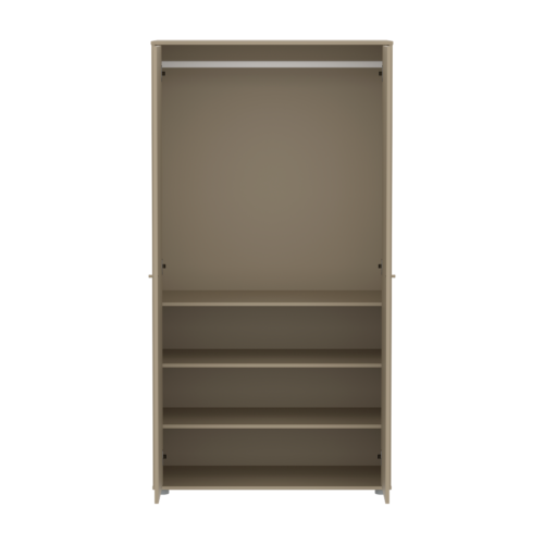 Flexa SAGA ormar, 2 vrata, svjetlo siva sa žljebovima