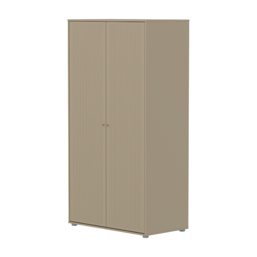 Flexa SAGA ormar, 2 vrata, svjetlo siva sa žljebovima