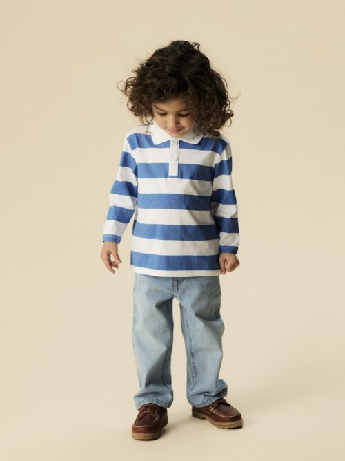 NAME IT Polo majica na pruge Plava