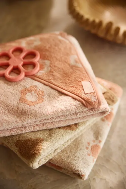 Jollein ručnuk sa kapuljačom Jaquard Blush75x75cm