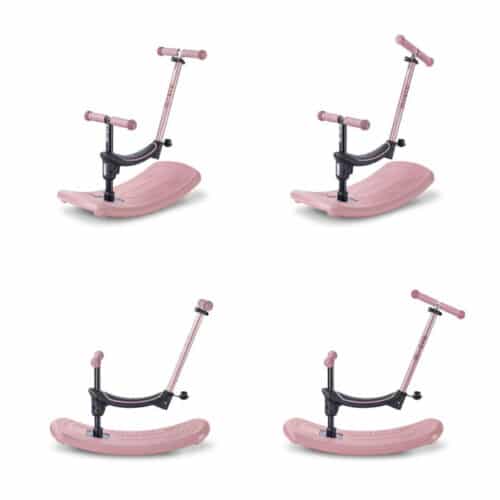 Mini Micro Deluxe Rock & Go 6 u 1 LED romobil roza