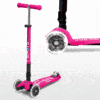 Micro Maxi deluxe sklopiv s LED kotačima Shocking Pink