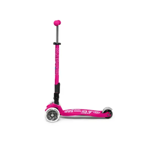 Micro Maxi deluxe sklopiv s LED kotačima Shocking Pink