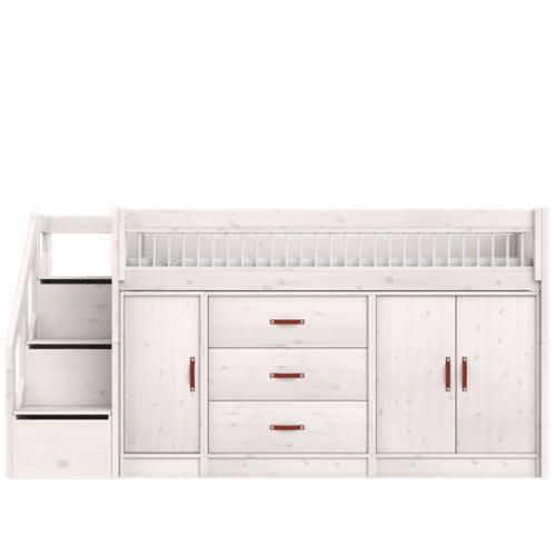 All in one POLU-VISOKI Breeze krevet sa stepenicama V128cm whitewash