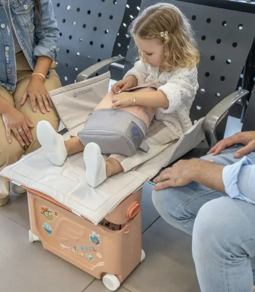 Stokke Jetkids Travel set - Bedbox i ruksak Coral Pink-_eCom Stokke Jetkids Travel set - Bedbox i ruksak Coral Pink