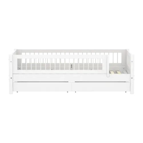 FLEXA WHITE Daybed s dvije ladice i zaštitnom ogradicom