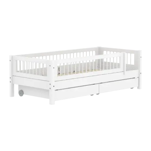 FLEXA WHITE Daybed s dvije ladice i zaštitnom ogradicom