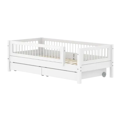 FLEXA WHITE Daybed s dvije ladice i zaštitnom ogradicom