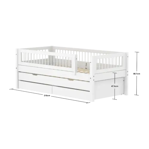 Flexa white krevet 4 FLEXA WHITE Daybed s Pomoćnim krevetom i ladicama
