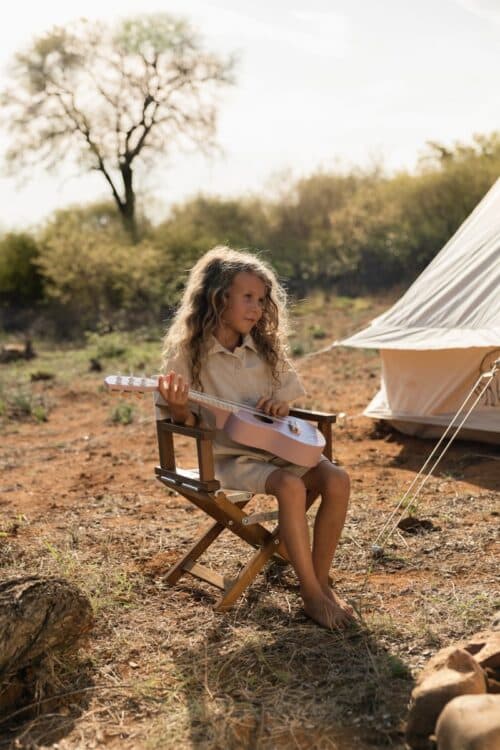 Little Dutch drvena gitara Safari Friends roza