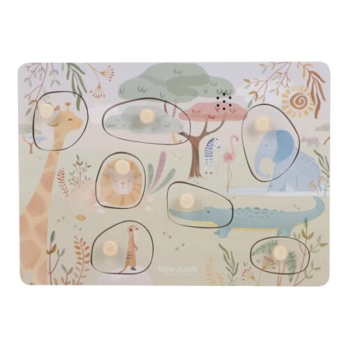 Little Dutch Drvene puzzle sa zvukom Safari Friends Little Dutch Drvene puzzle sa zvukom Safari Friends